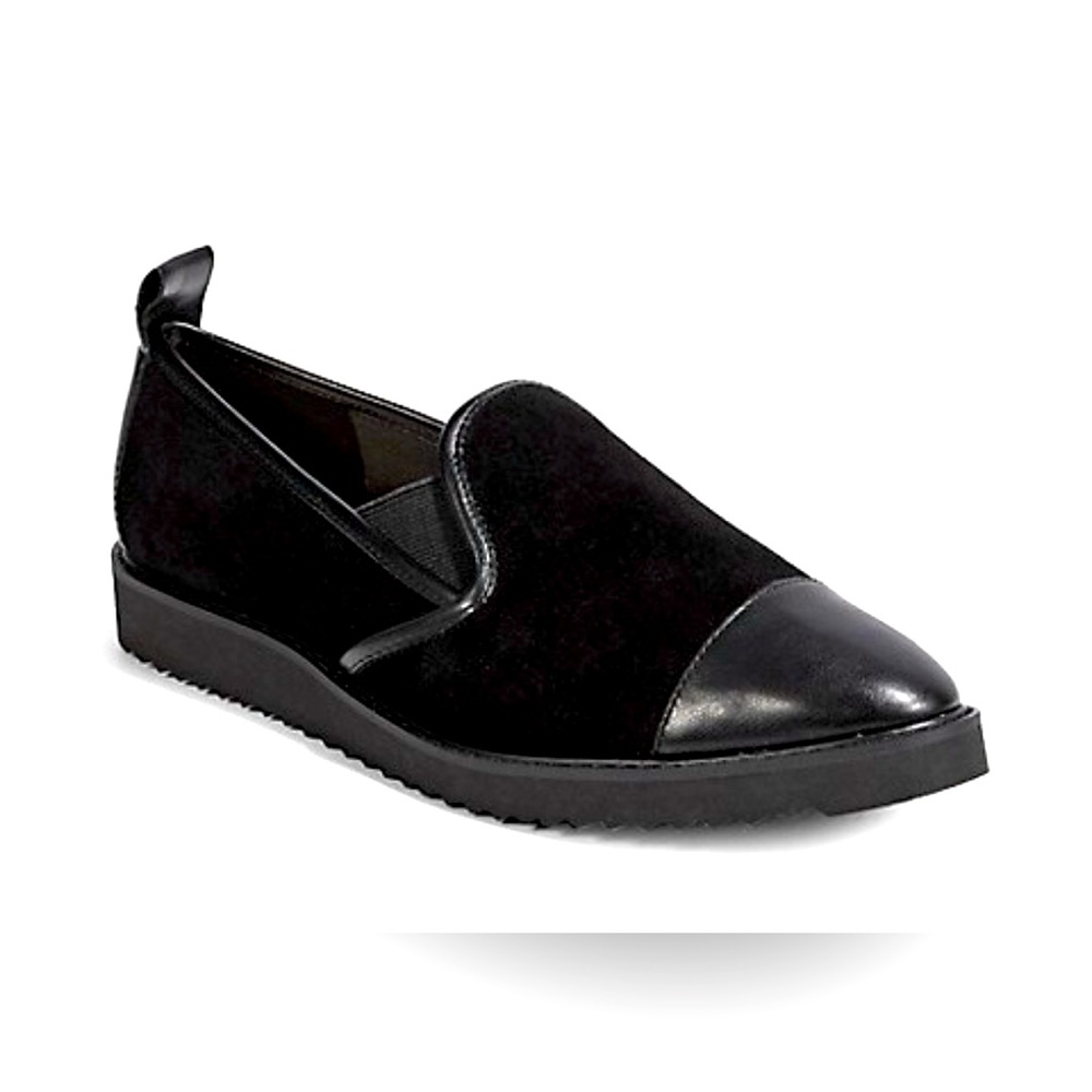 Karl Lagerfeld Black Leather Slip On Shoes Cler Black Suede Men’s Size 14M